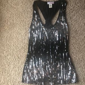 Sequined racer back tank